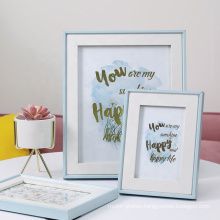 Custom Colorful MDF White Mat Living Room Tabletop Stand Wooden Picture Photo Wood Frames